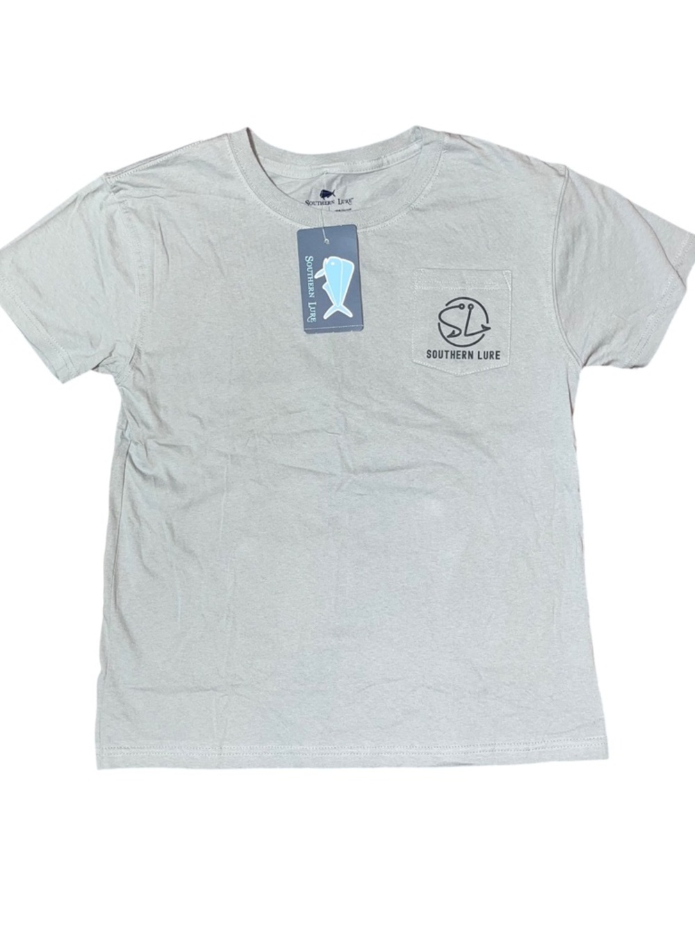 Southern Lure Grey Truck Pocket Short Sleeve Tee Shirt NWT Large